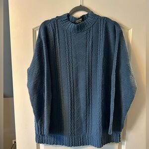 Cornflower blue mock neck knit sweater
